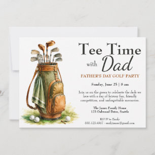 Tee Time with Dad Editable Father’s Day Golf Party Invitation