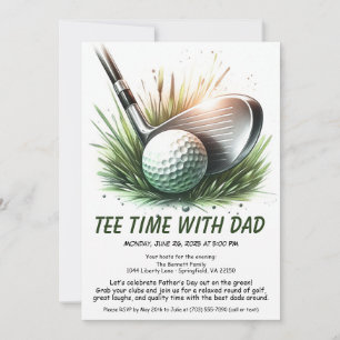 Tee Time with Dad Editable Father’s Day Golf Party Invitation
