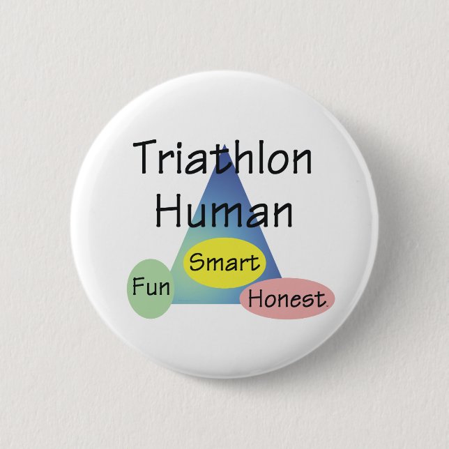 TEE Triathlon Human Pinback Button (Front)