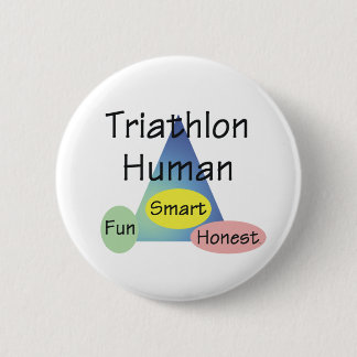 TEE Triathlon Human Pinback Button