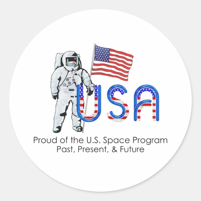 TEE U.S. Space Program Classic Round Sticker (Front)