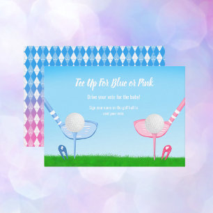Tee Up Blue or Pink Golf Gender Reveal Vote Enclosure Card