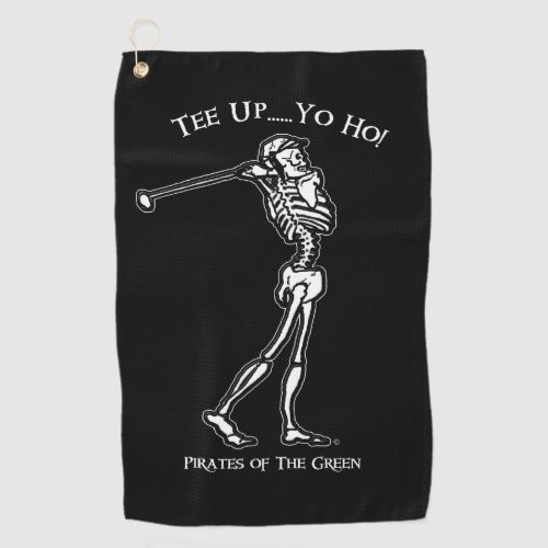 Tee Up Yo Ho Skeleton Pirate  Golf Towel