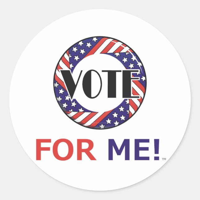 TEE Vote For Me Classic Round Sticker (Front)