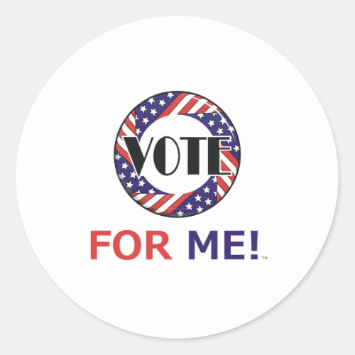 TEE Vote for Me Classic Round Sticker