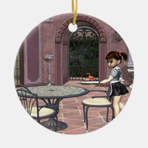 TEE Waitress with Attitude Ceramic Ornament