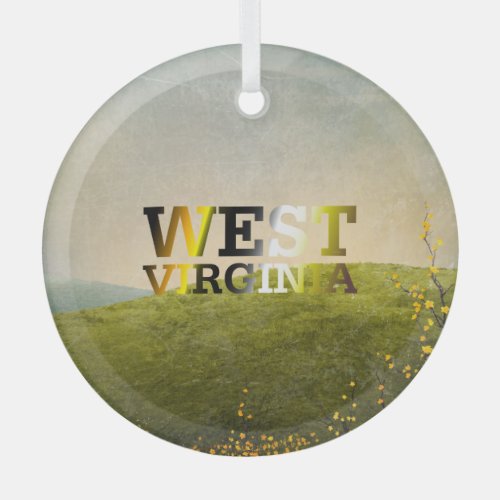 TEE West Virginia Glass Ornament