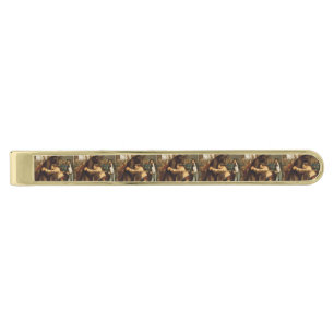 TEE Wild West Wrestling Gold Finish Tie Clip