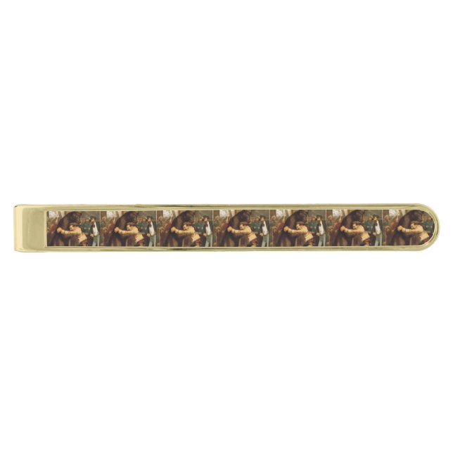 TEE Wild West Wrestling Gold Finish Tie Clip (Front)