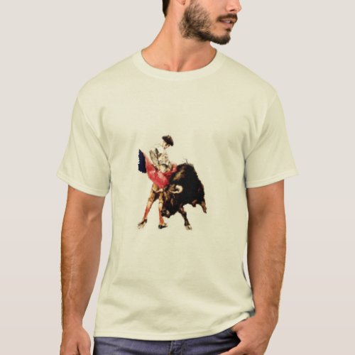 Tee with Bullfighting Print