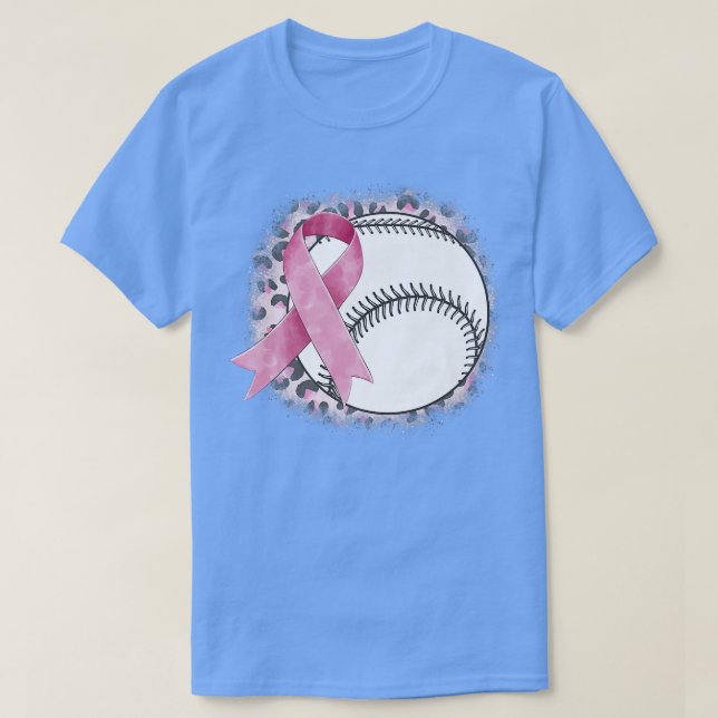 Teeball Tackle Breast Cancer Rink Ribbon Fight For T-Shirt (Design Front)