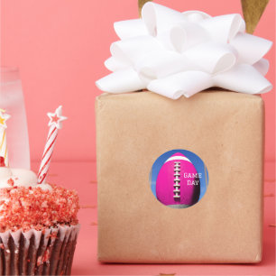 Teen Birthday Goal Post Pink Football Classic Round Sticker
