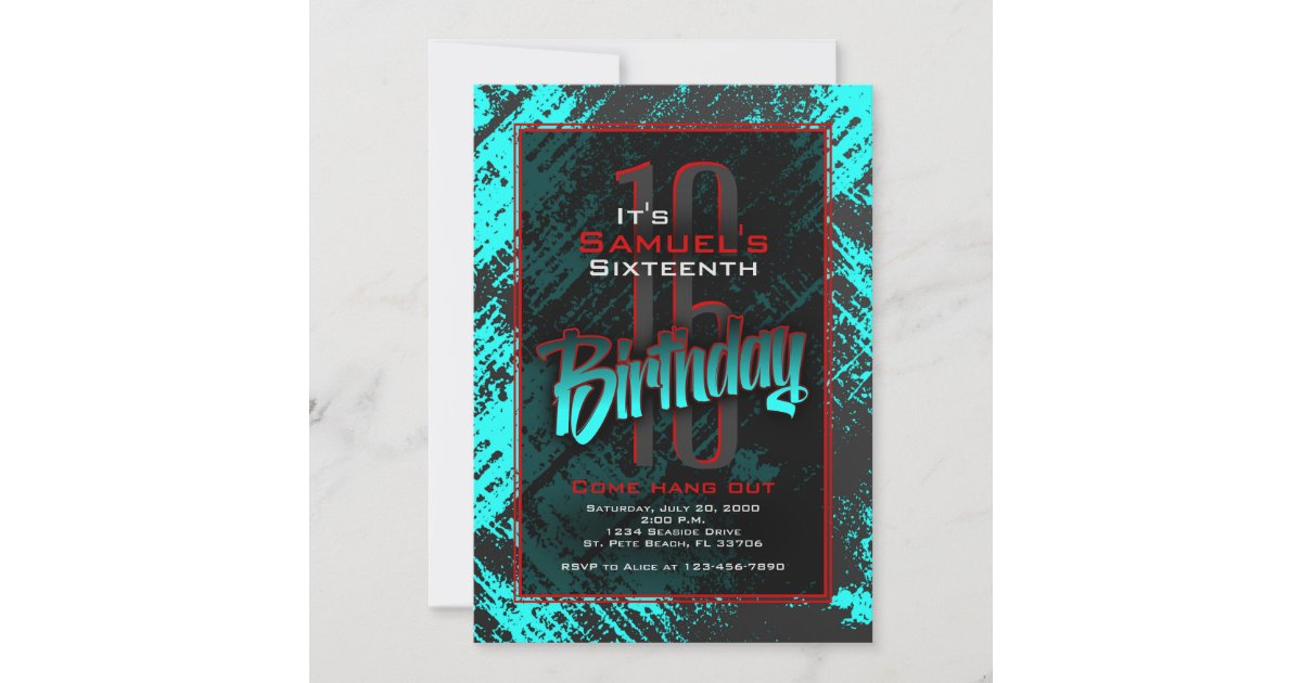 Teen Boy Birthday Invitation | Zazzle