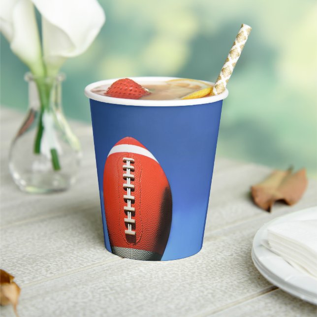 Teen  Boy  Birthday Party Orange Football   Paper Cups (Insitu)