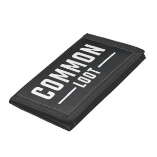 Teen Boy Common Loot Gamer Gray Lettering Tri-fold Wallet