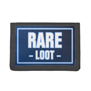 Teen Boy Gamer Rare Loot Blue Neon Glow Tri-fold Wallet
