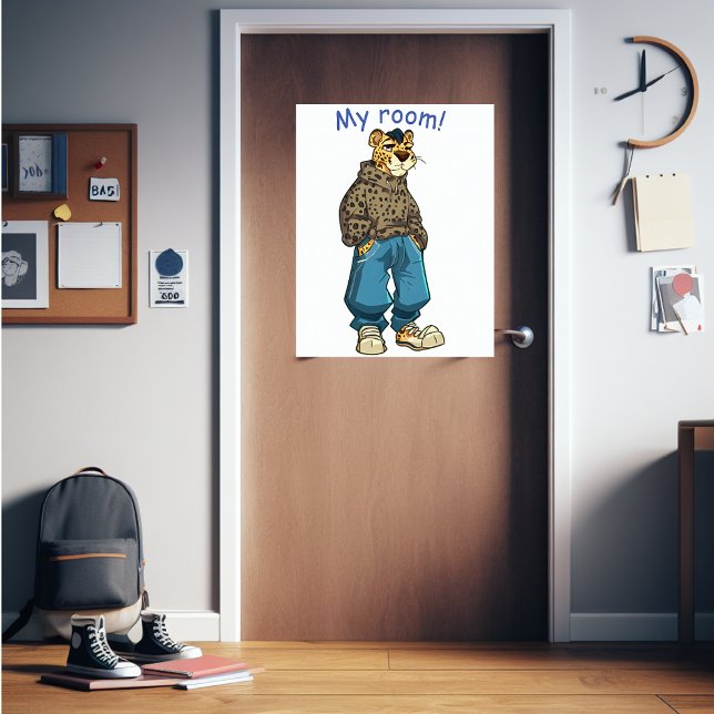 Teen boy "my room!" fun poster (Gift for the teen boy in your life. This door poster will be a great hit.)