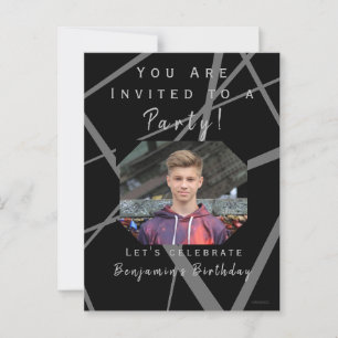 Teen Boy's Birthday Party Invite HAMbWG