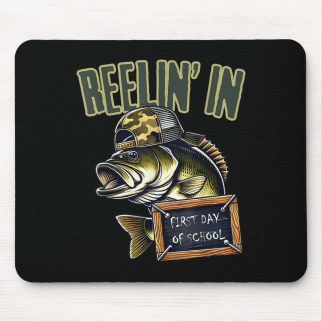Teen Boys Fishing Reeling In First Day Of School B Mouse Pad (Front)