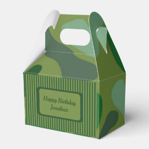 Teen Boys Green Camo Party Gift Box