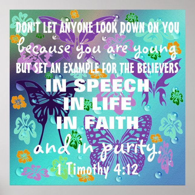 Teen Christian Purity bible verse Poster (Front)