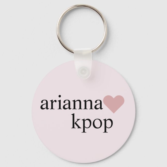 Teen Cute Pink Love Heart Aesthetic Keychain (Front)