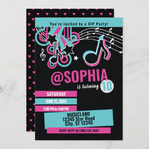 Teen Dance Party Birthday Invitation