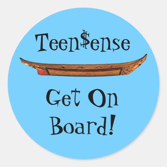 teen$ense, classic round sticker (Front)