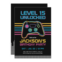 Teen Gaming Gamer Boy Video Game Player Birthday Invitation