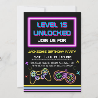 Teen Gaming Gamer Boy Video Game Player Invitation