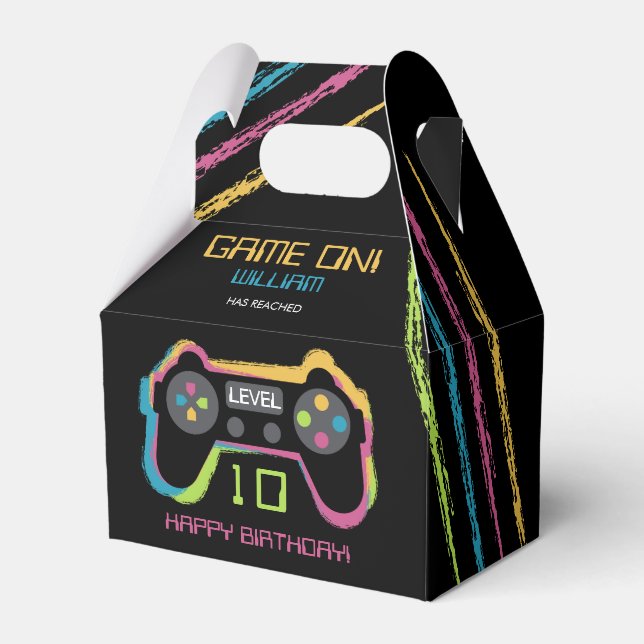 Teen Gaming Gamer Video Game Player Birthday Favor Boxes (Front Side)