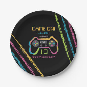 Teen Gaming Gamer Video Game Player Birthday Paper Plates