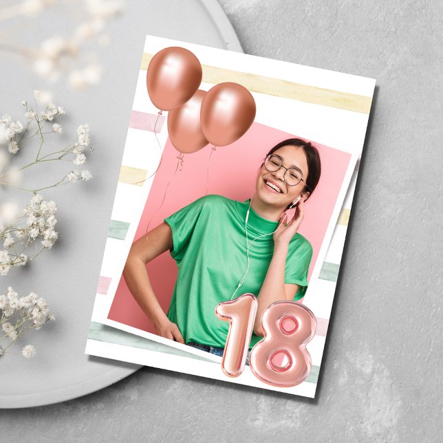Teen Girl 18th Birthday Party Photo   Invitation (Teen Girl 18th Birthday Party Photo Invitation)