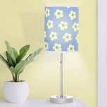 Teen Girl Blue Yellow Cute Daisy Pattern Table Lamp at Zazzle
