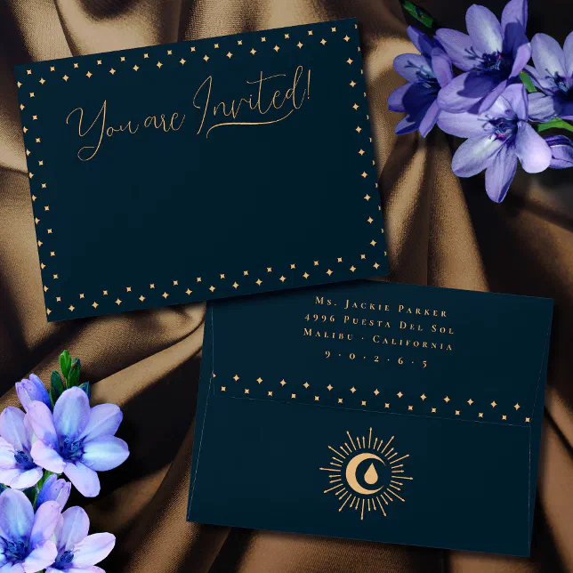 Teen Girl Celestial Blue First Moon Period Party Envelope Zazzle