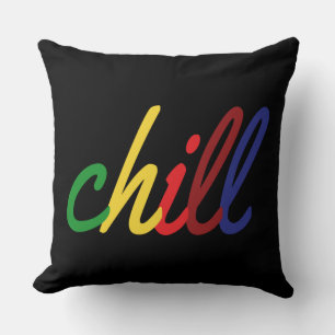 Teen Girl Chill Retro Colors Throw Pillow