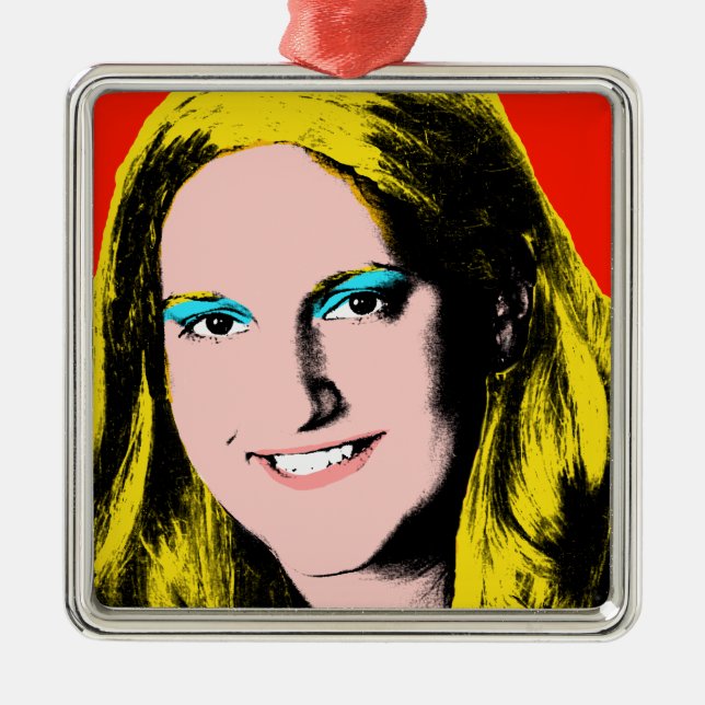 Teen Girl Custom Pop Art Keepsake Ornament (Front)