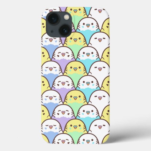 Teen Girl Cute Budgie Face Cartoon Pattern iPhone 13 Case