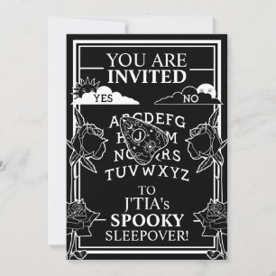 Teen Girl Gothic Black Talking Board Sleepover Invitation