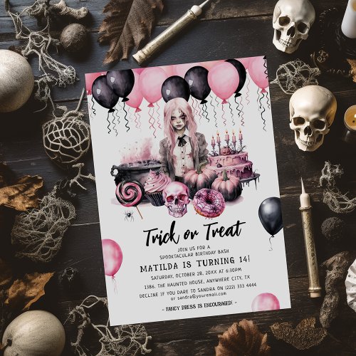 Teen Girl Halloween Spooktacular Birthday Bash Invitation