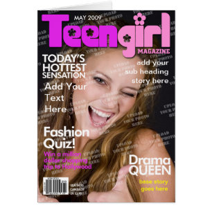 Teen Girl Personalized Magazine Cover Cards
