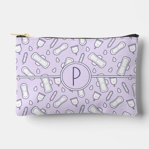 Teen Girl Purple Monogram Period Sanitary Napkin Accessory Pouch