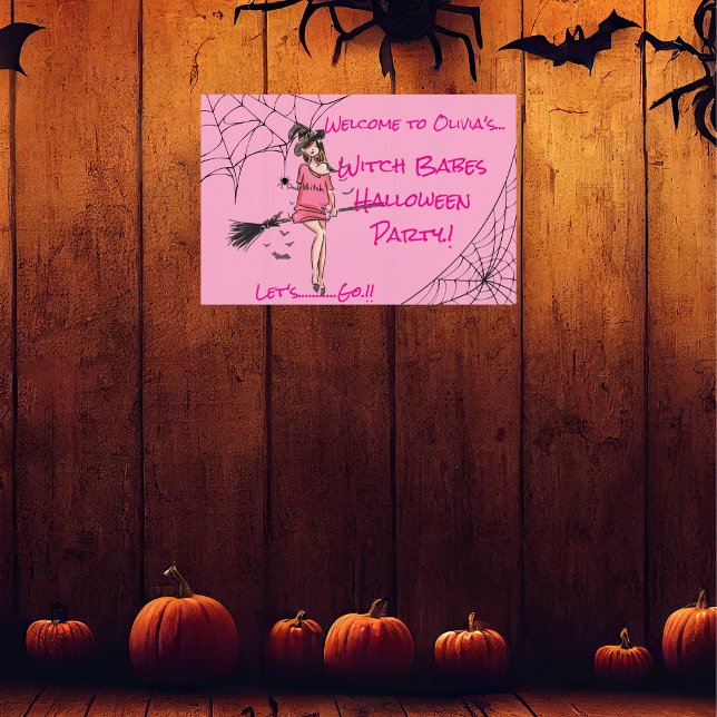 Teen Girl Witch Babes Halloween Party Poster (Witch Babes Halloween Party Wall Poster)