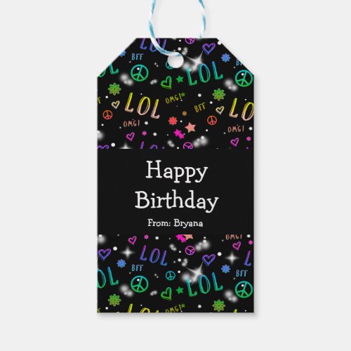 Teen Girls Rainbow LOL Birthday Party Gift Tags