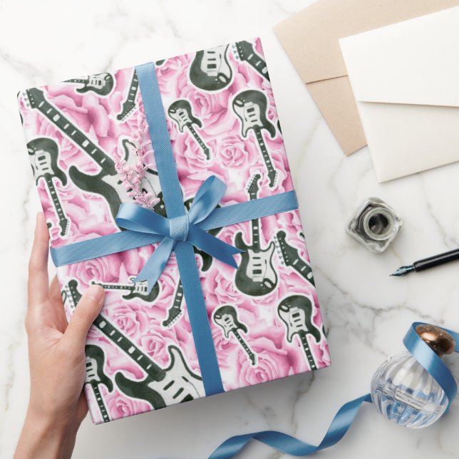 teen Girls rock and roll rose party wrap Wrapping Paper (Gifting)