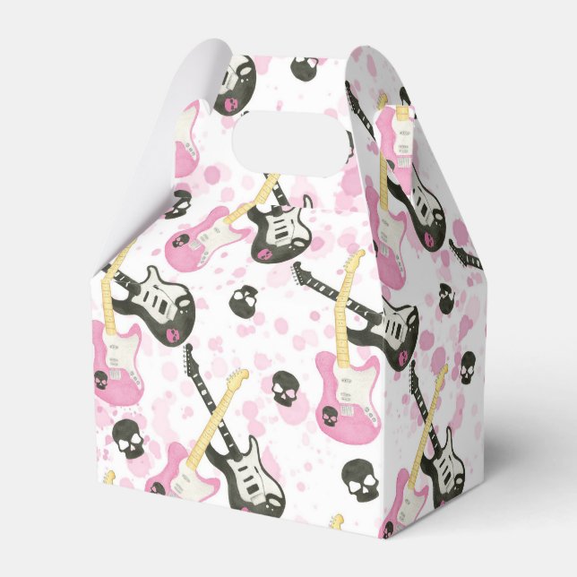 Teen girls rock roll party favor box (Front Side)