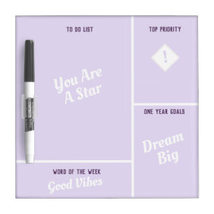 Teen Goals and Dreams Bullet List Dry Erase Board