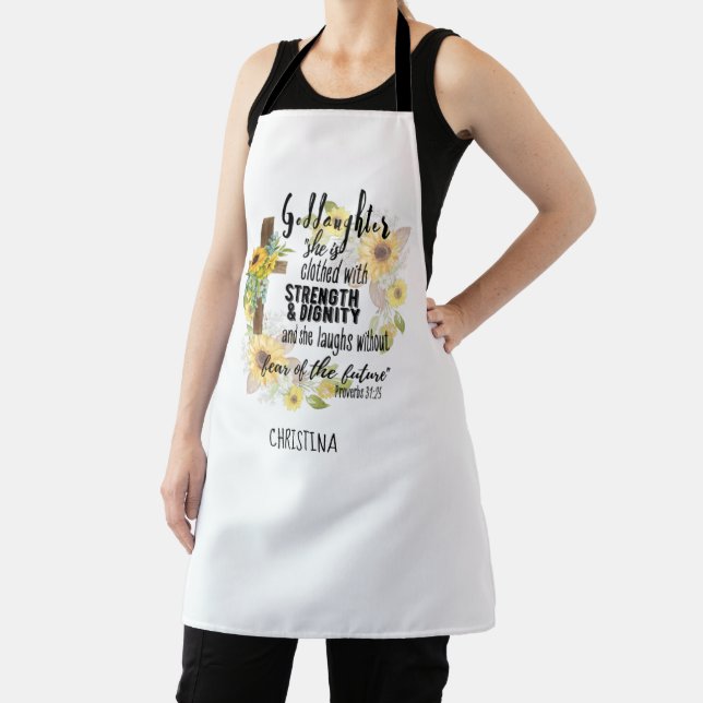Teen Goddaughter Gift - Personalized Proverb Quote Apron (Insitu)