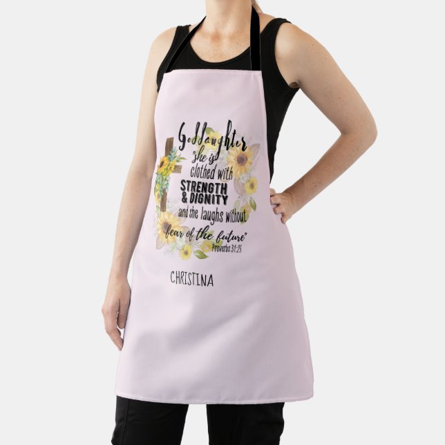 Teen Goddaughter Gift - Personalized Proverb Quote Apron (Insitu)