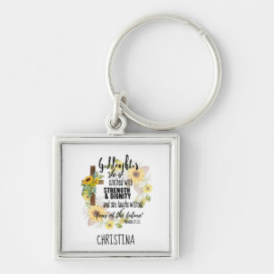 Teen Goddaughter Gift - Personalized Proverb Quote Keychain